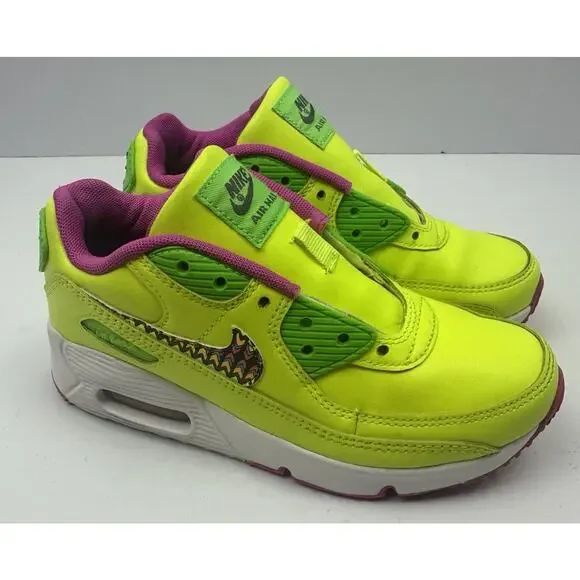 Nike Air Max 90 LTR CW5797-700 Volt Green Pink GS Size 1Y NO LACES - Picture 2 of 8